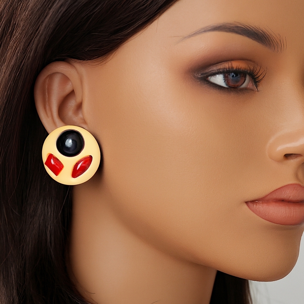 Women’s Circle Drop Earrings | Multi Color 0.9-Inch | Statement Fashion Jewelry